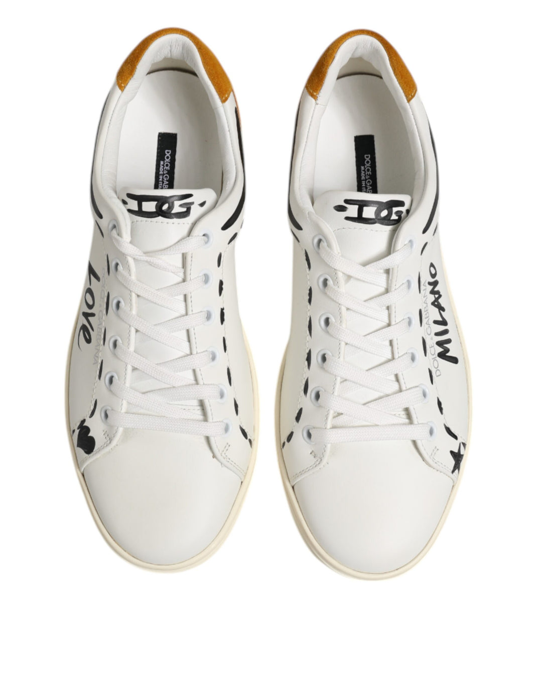 White Leather MILANO Low Top Sneakers Shoes