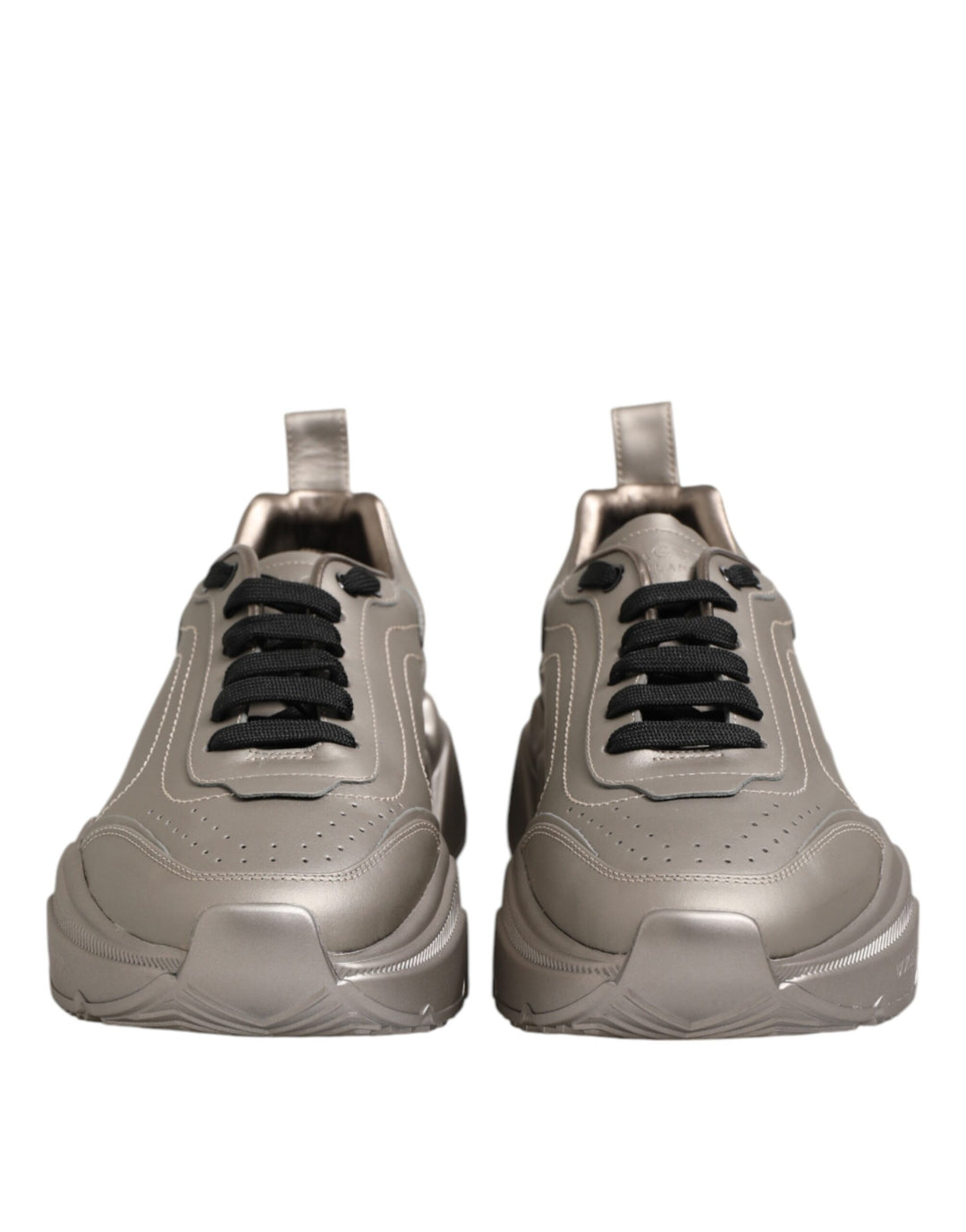 Silver DAYMASTER Leather Men Sneakers Shoes