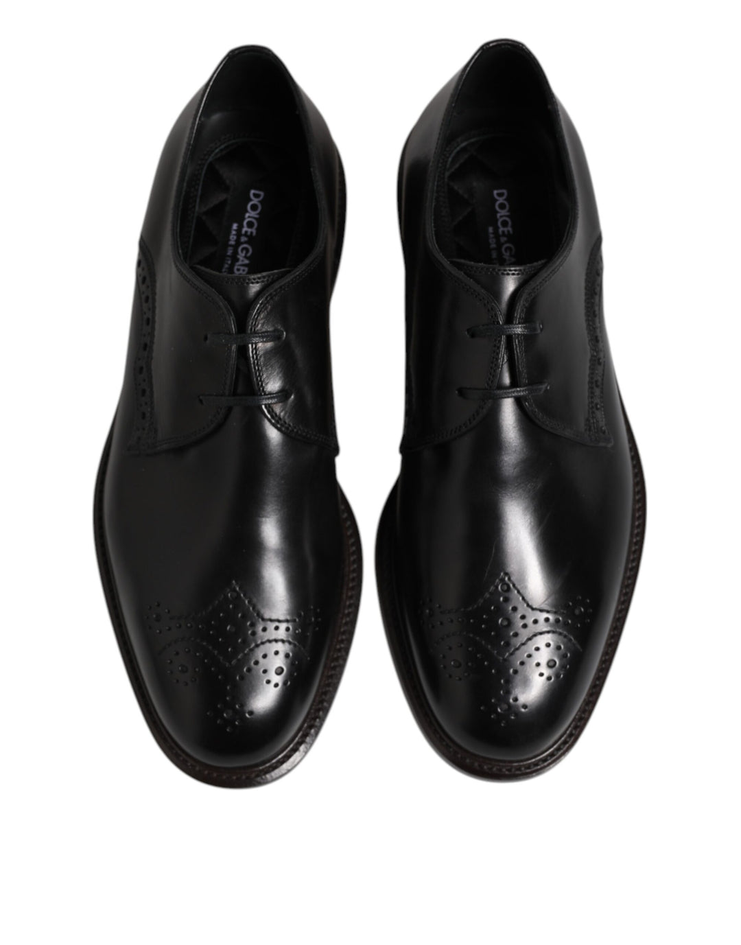 Black Leather Derby Wingtip Formal Shoes