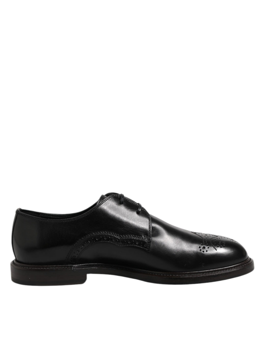 Black Leather Derby Wingtip Formal Shoes
