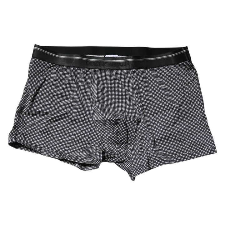 Gray Printed Cotton Boxer Short Underwear
