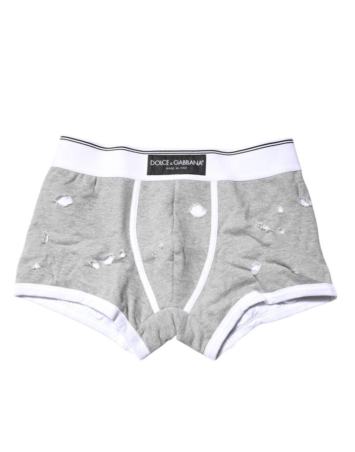 Gray Cotton Stretch Regular Boxer Underwear
