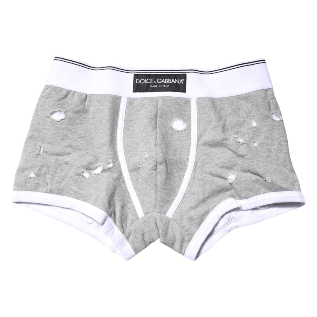 Gray Cotton Stretch Regular Boxer Underwear