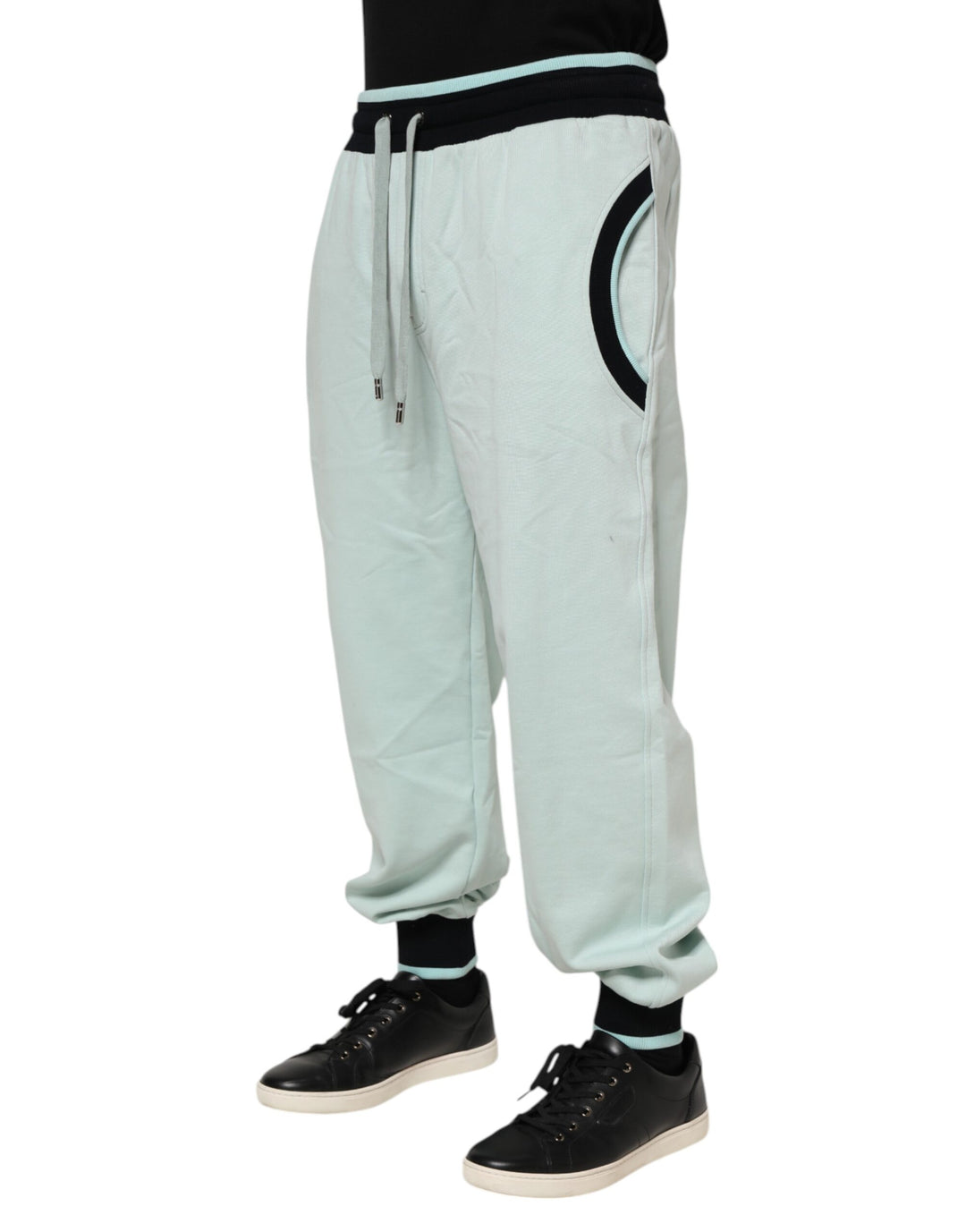 Light Green Cotton Men Jogger Sweatpants Pants