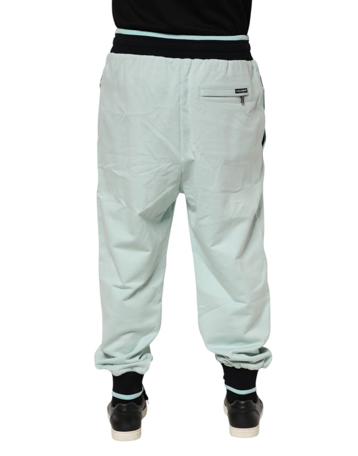 Light Green Cotton Men Jogger Sweatpants Pants
