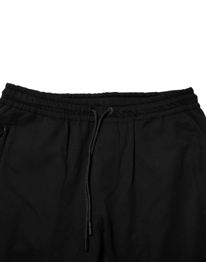 Black Cotton Men Jogger Sweatpants Pants