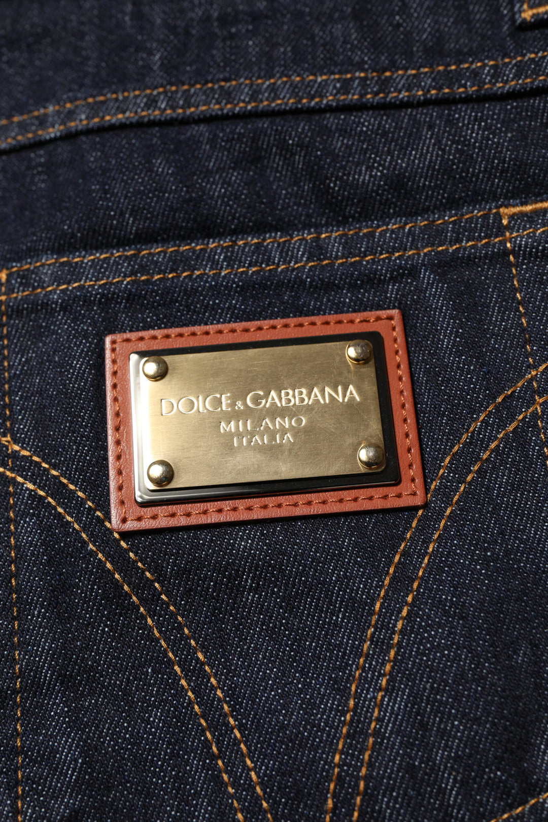 Dark Blue Cotton Logo Plaque Men Denim Jeans
