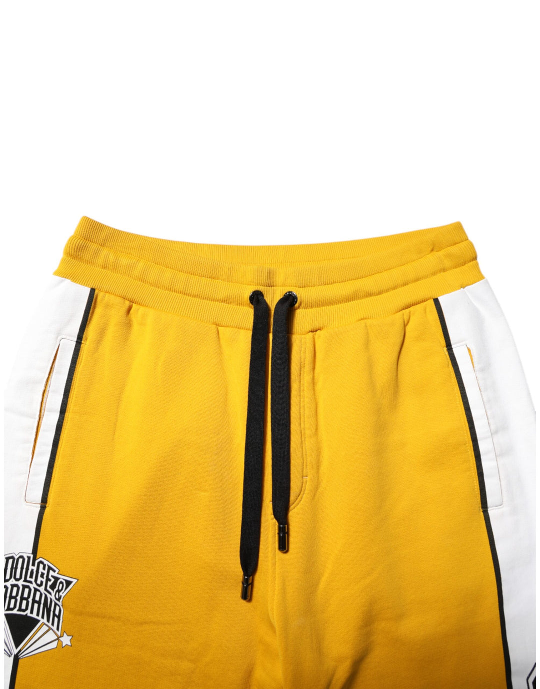 Yellow Cotton Drawstring Jogger Pants