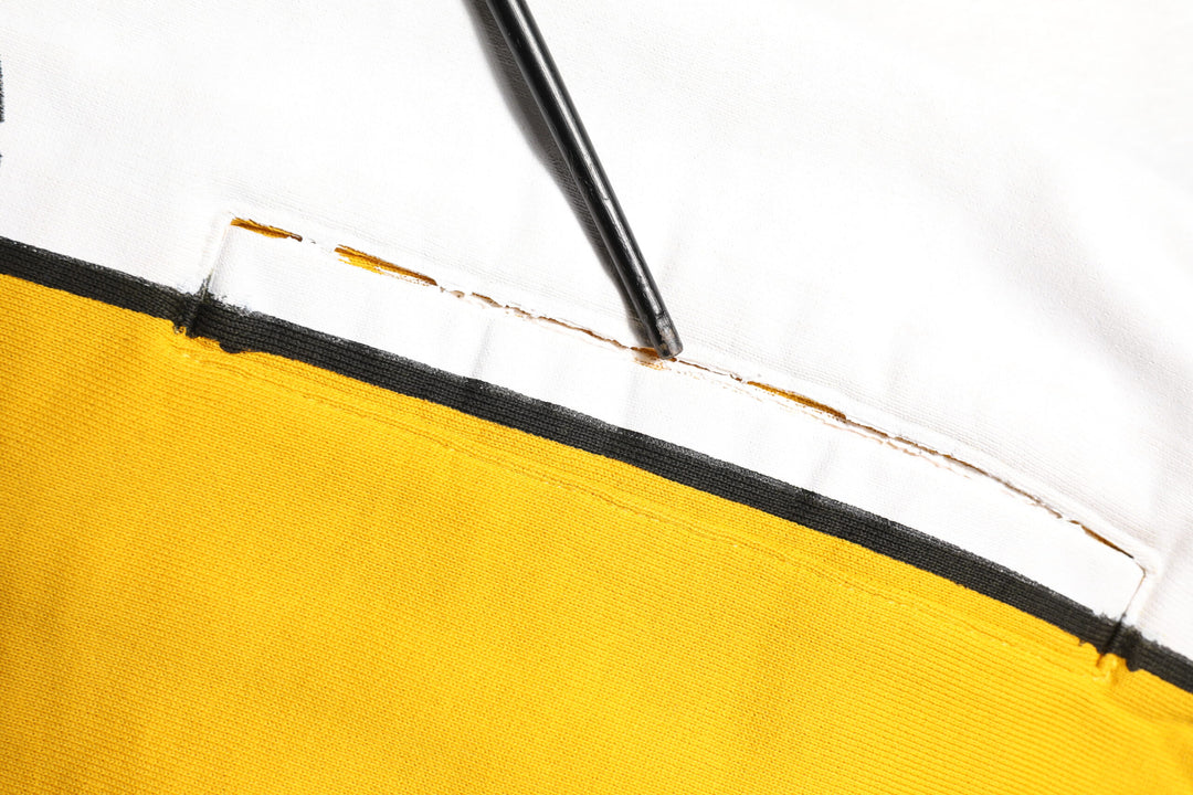 Yellow Print Cotton Drawstring Jogger Pants