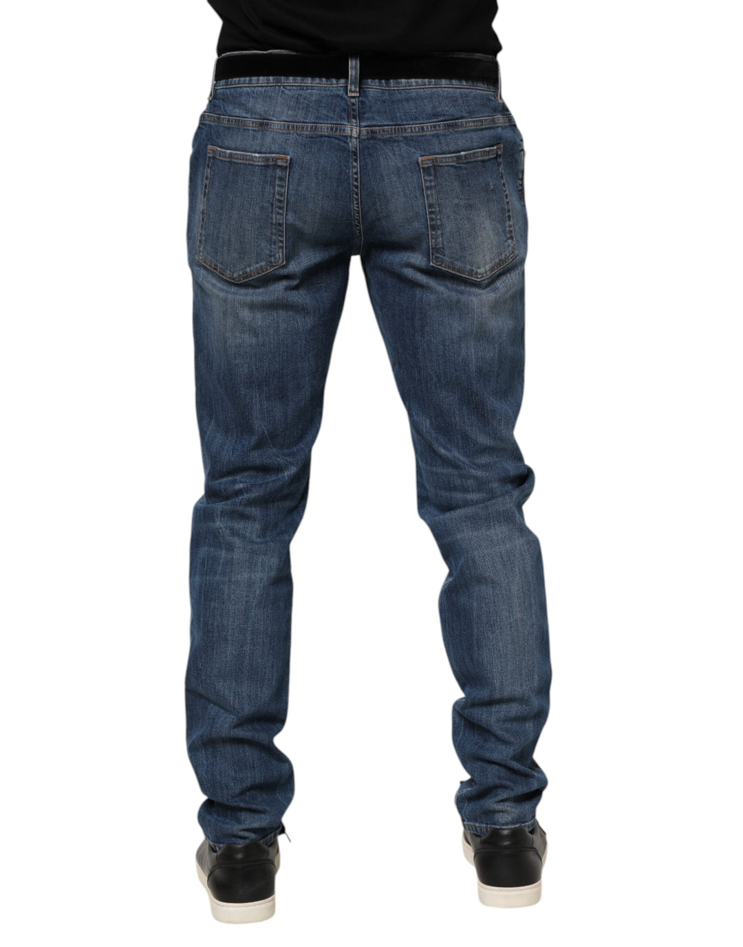 Blue Logo Embroidery Denim Jeans