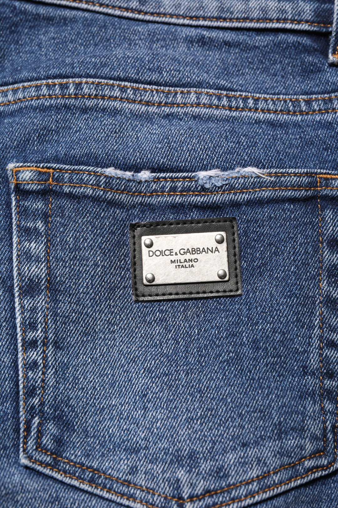 Blue Cotton Logo Plaque Skinny Men Denim Jeans