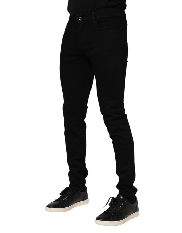 Dark Blue Cotton Logo Plaque GOLD Denim Jeans