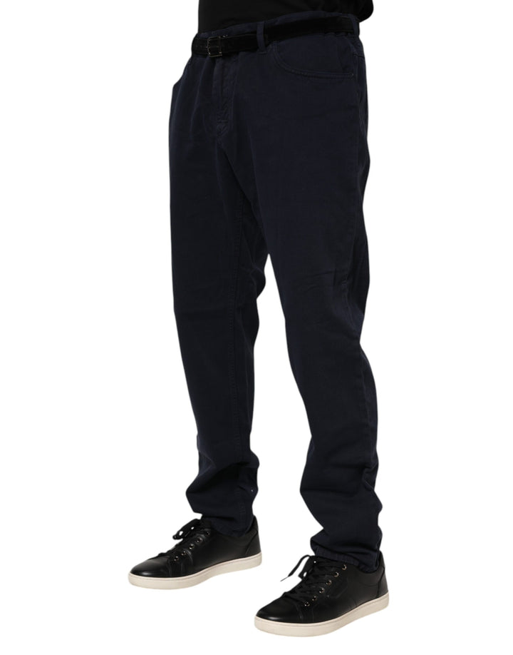 Black Cotton Tapered Denim Jeans