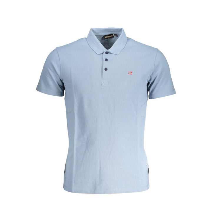 Blue Cotton Polo Shirt