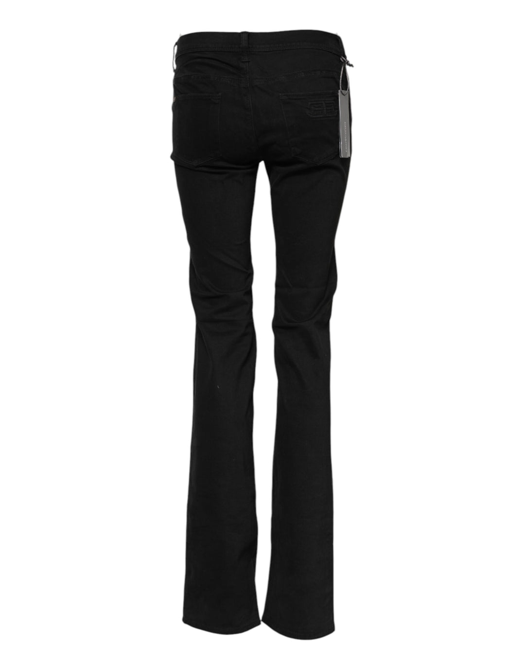 Black Cotton Stretch Flared Bootcut Denim Jeans