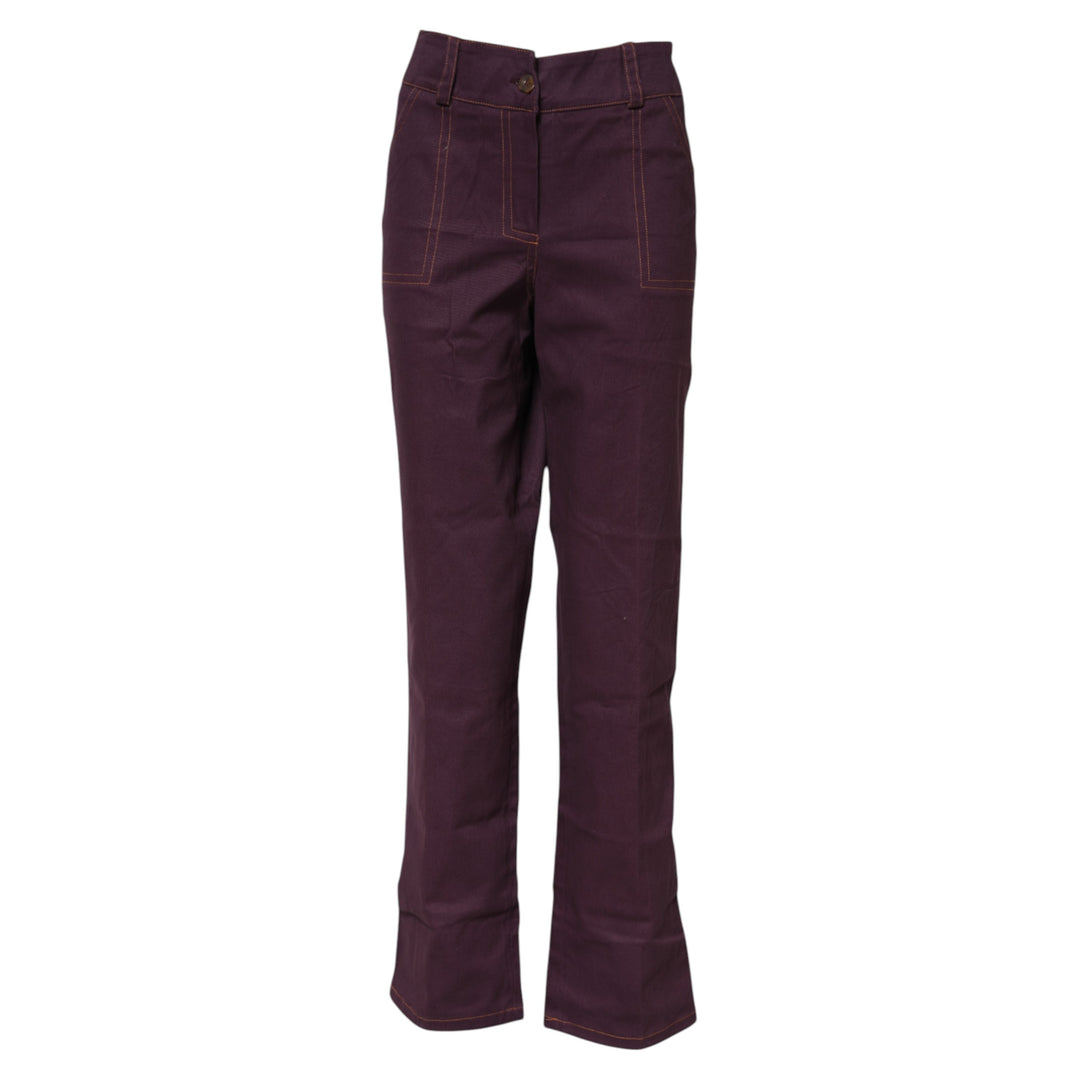 Purple High Waisted Tapered Pants