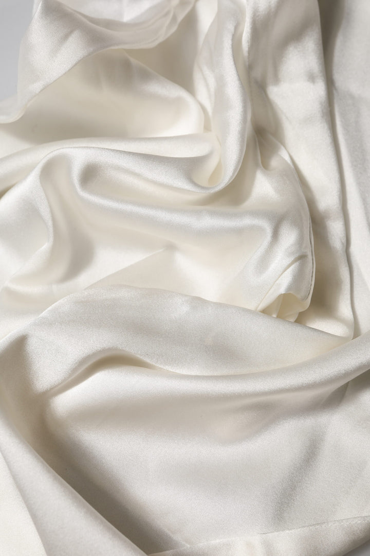 Ivory Silk Tapered High Waist Pants