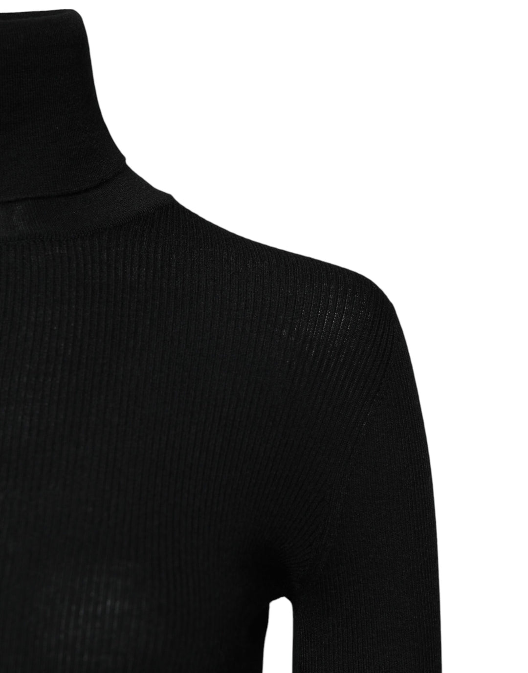 Black Cashmere Turtleneck Knitted Blouse Top