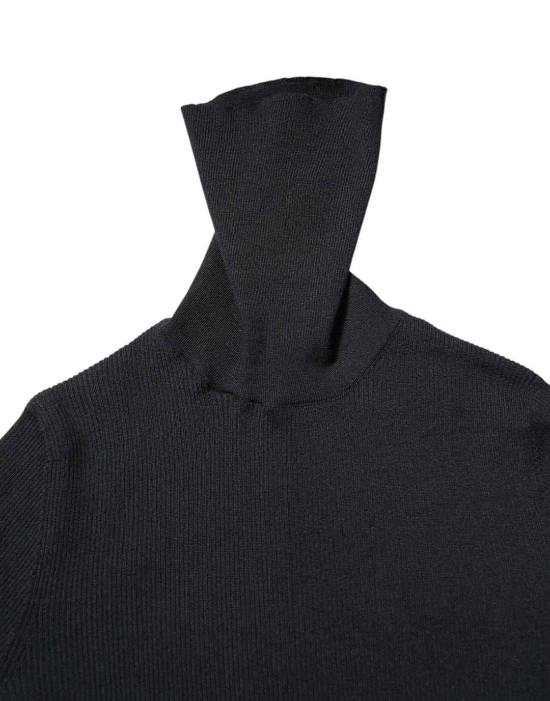 Black Cashmere Turtleneck Knitted Blouse Top