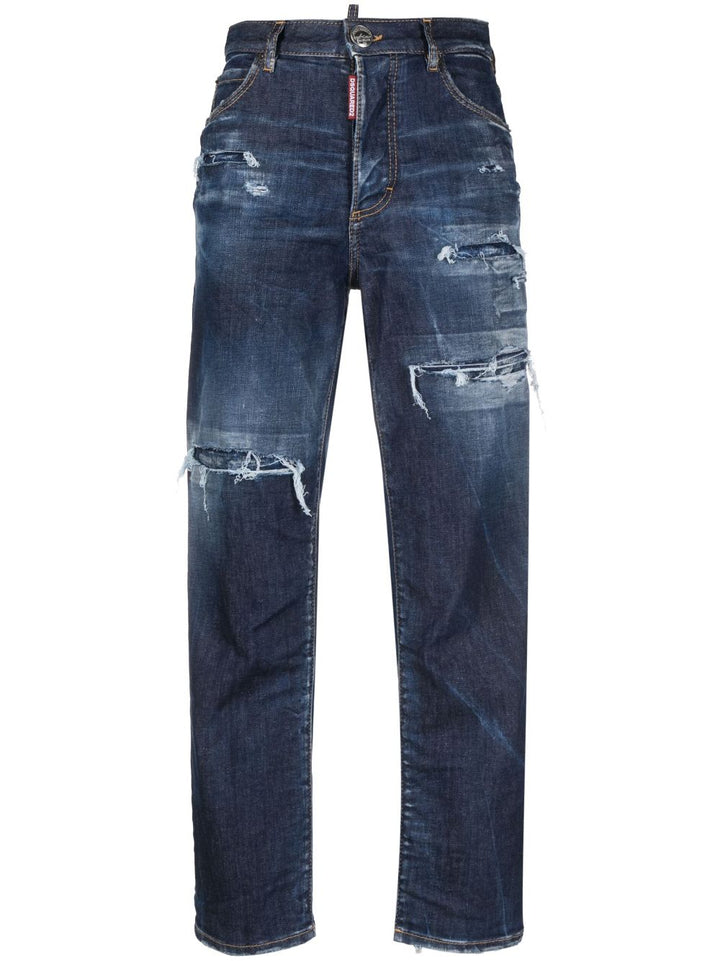 DSQUARED2 distressed-effect high-waisted jeans-0