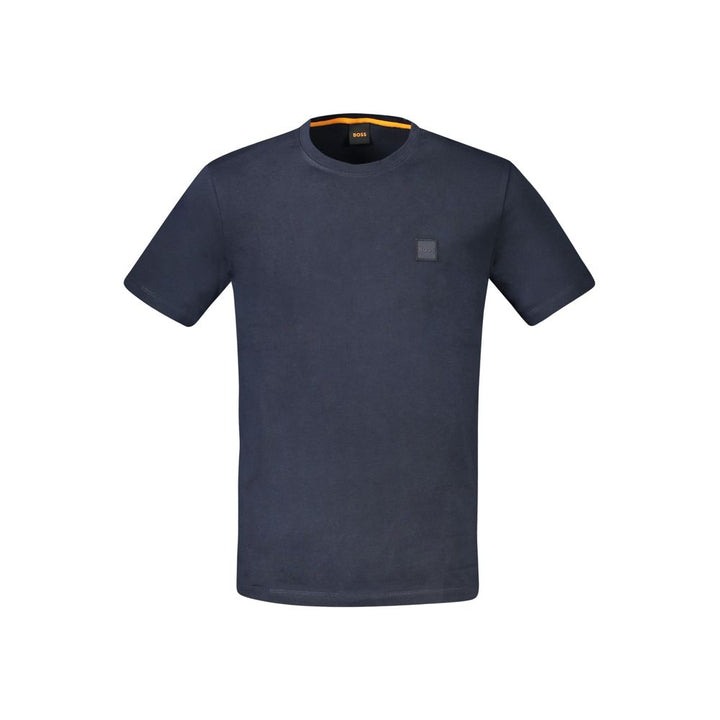 Blue Cotton Men T-Shirt