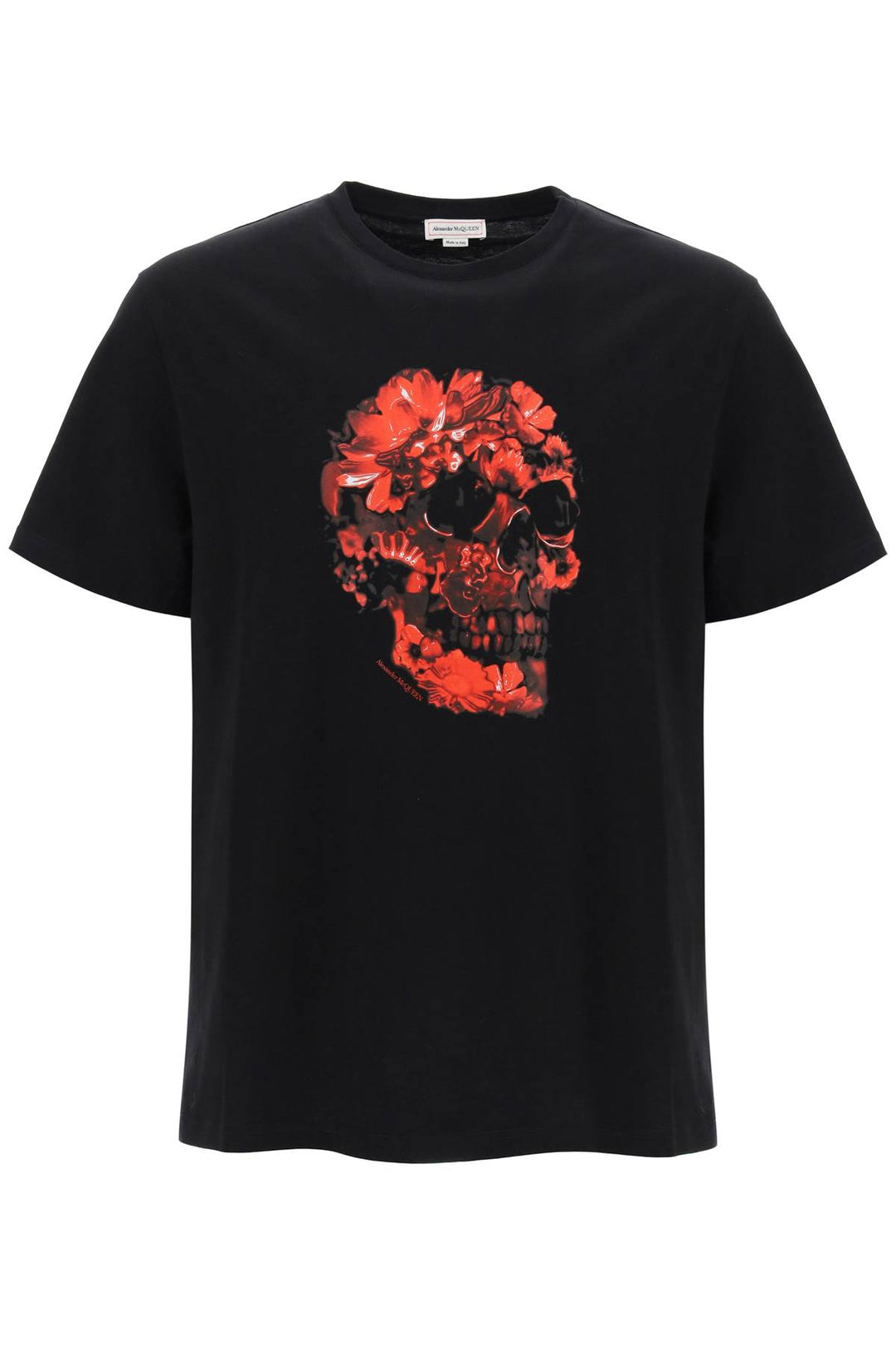 wax flower skull printed t-shirt-0