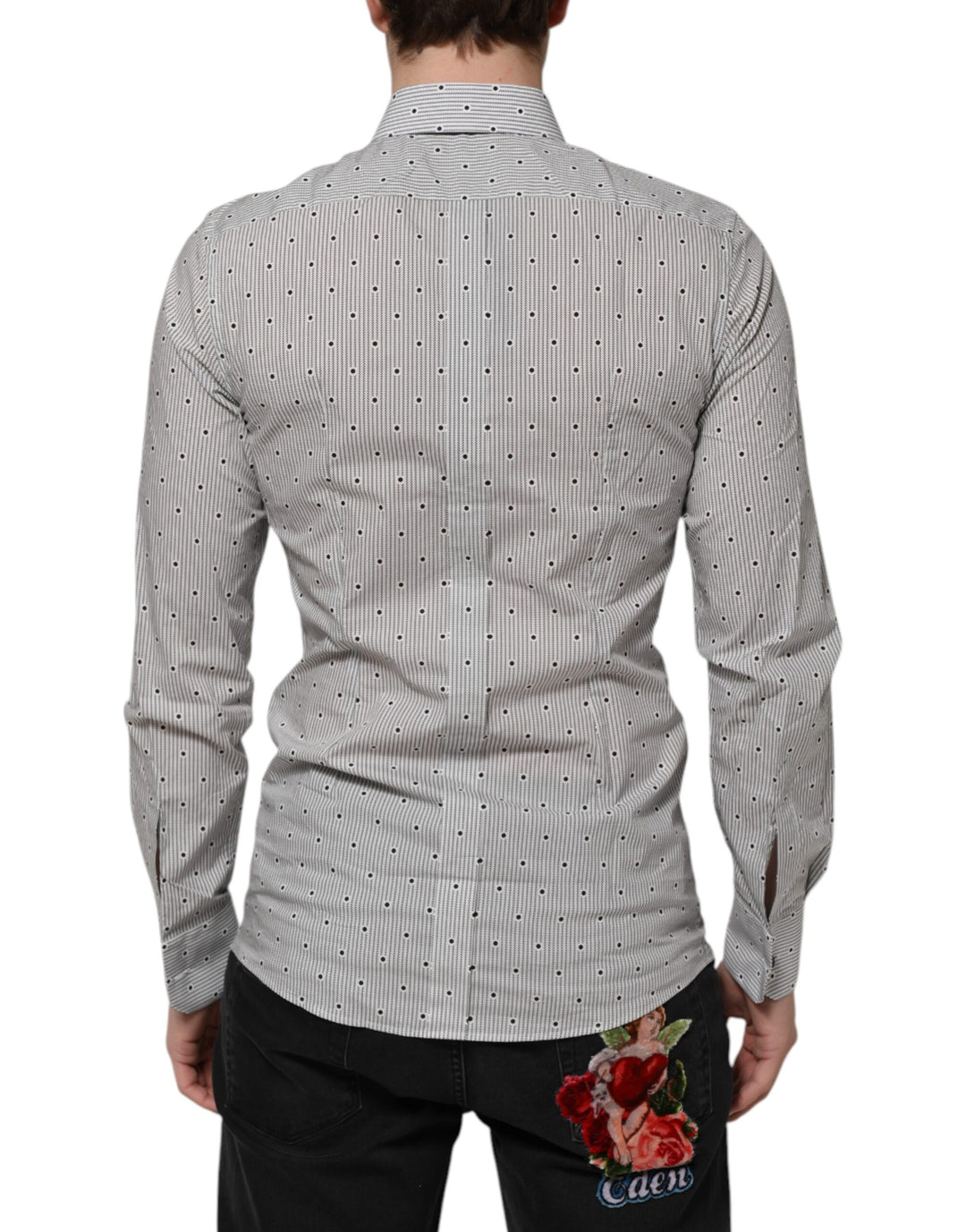 Gray Dotted Semi Fitted GOLD Men Formal Shirt