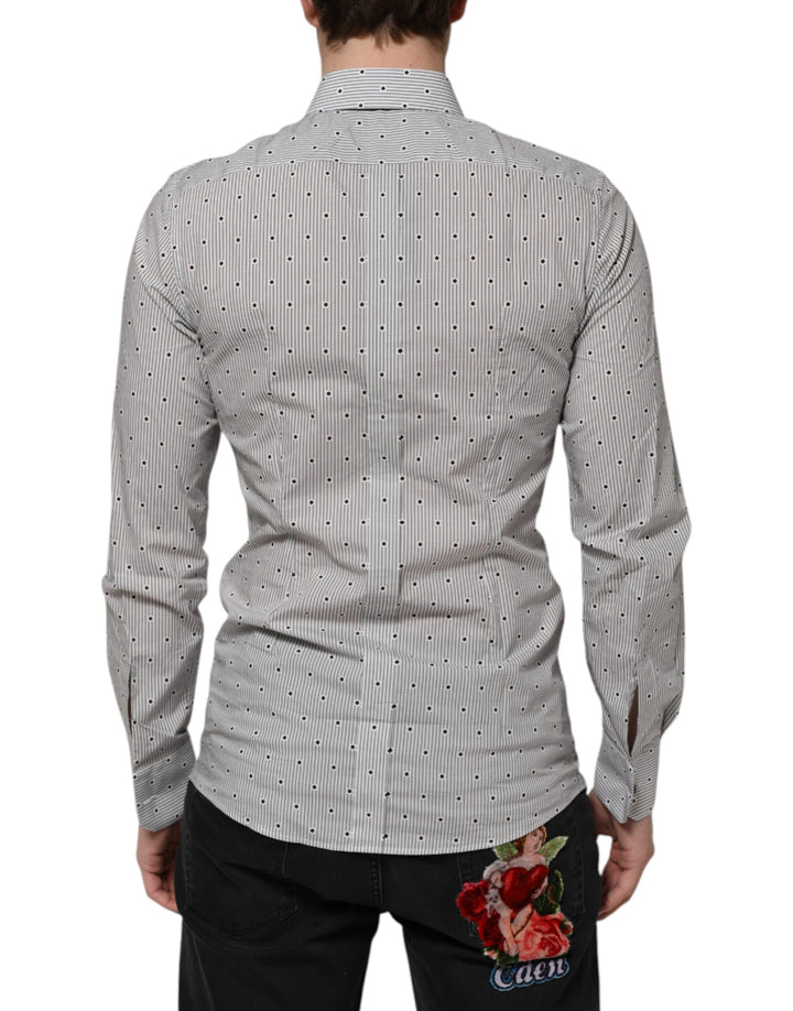Gray Dotted Semi Fitted GOLD Men Formal Shirt