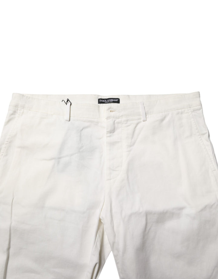 White Chinos Cotton Stretch Men Casual Shorts