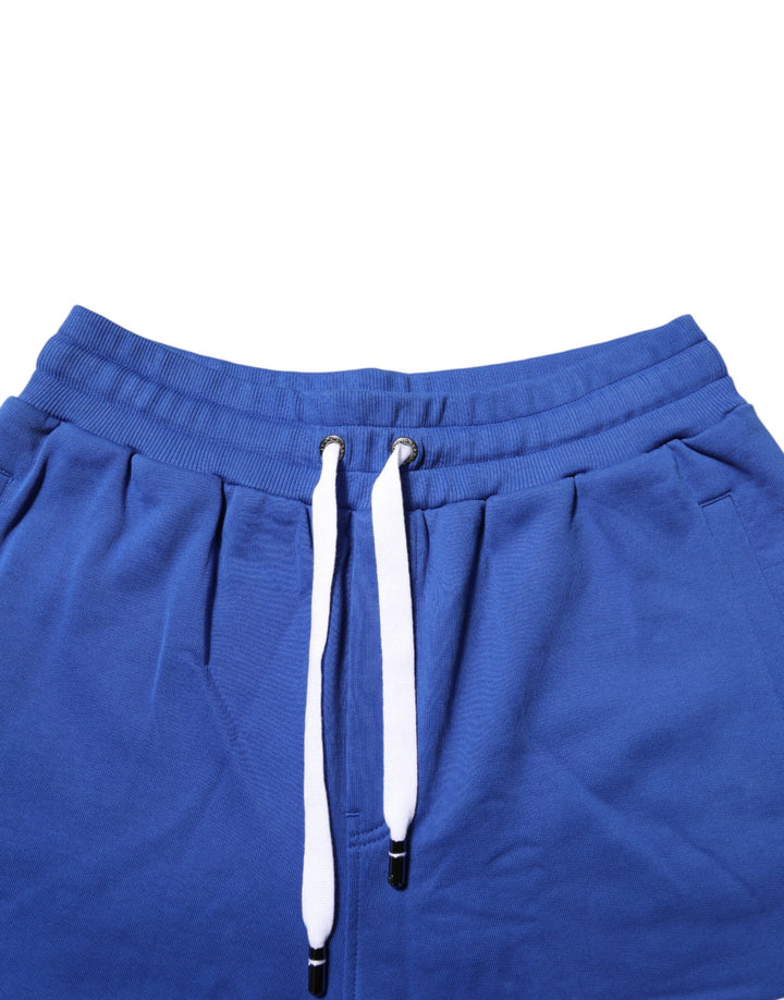 Blue Logo Cotton Bermuda Sweatshorts Shorts