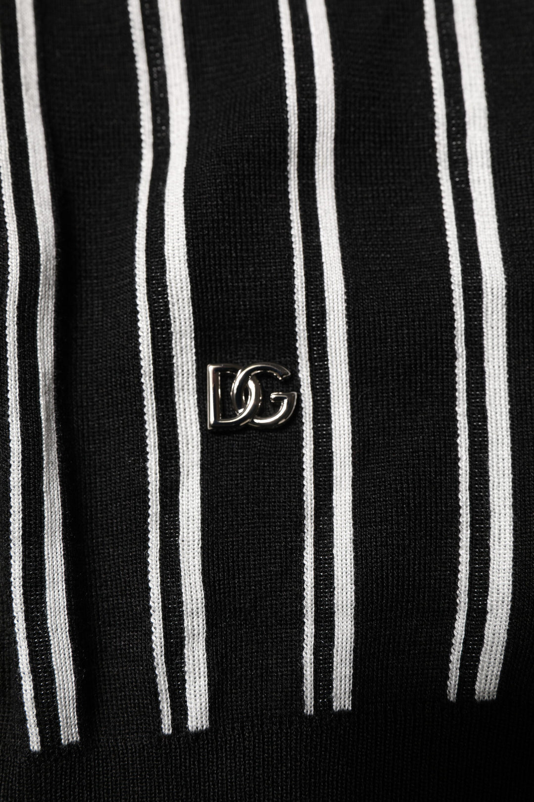 Black White Stripes Collared Polo T-shirt