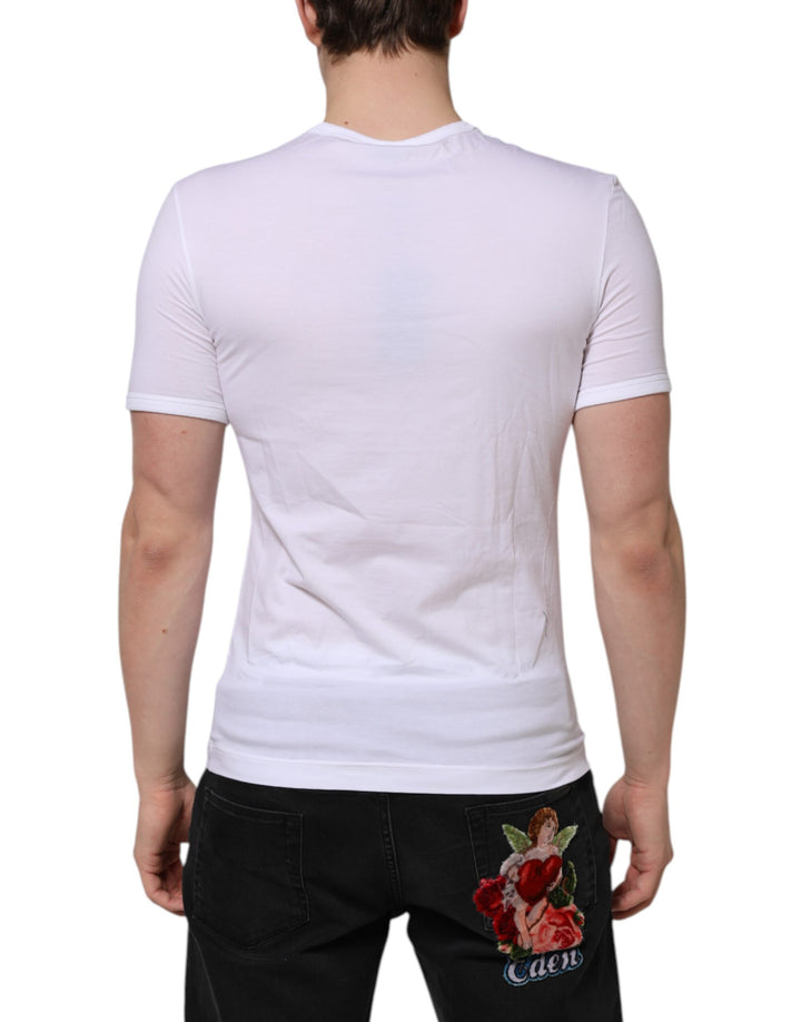 White Short Sleeves V-neck Underwear T-shirt