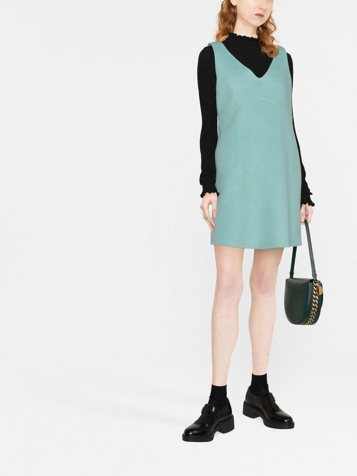 PAROSH stud-detail wool mini dress-1