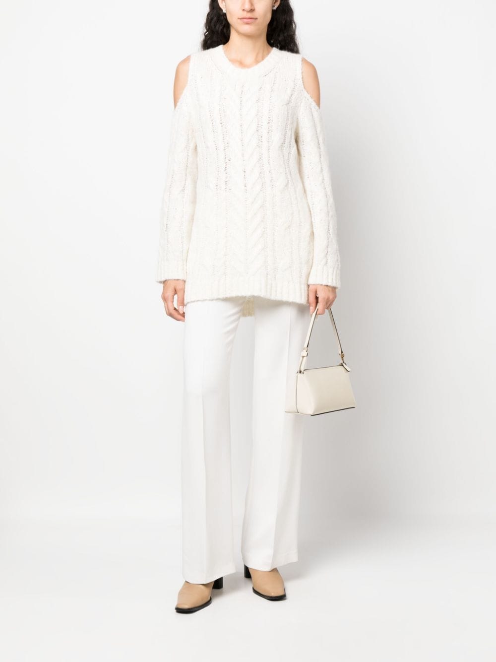 PAROSH off-shoulder crochet jumper-1