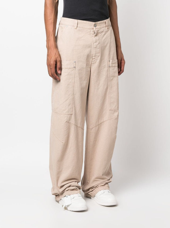 PALM ANGELS wide-leg cotton cargo trousers-3