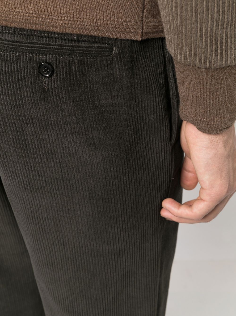 THOM BROWNE UNCONSTRUCTED STRAIGHT LEG SINGLE WELT POCKET TROUSER IN CORDUROY-12