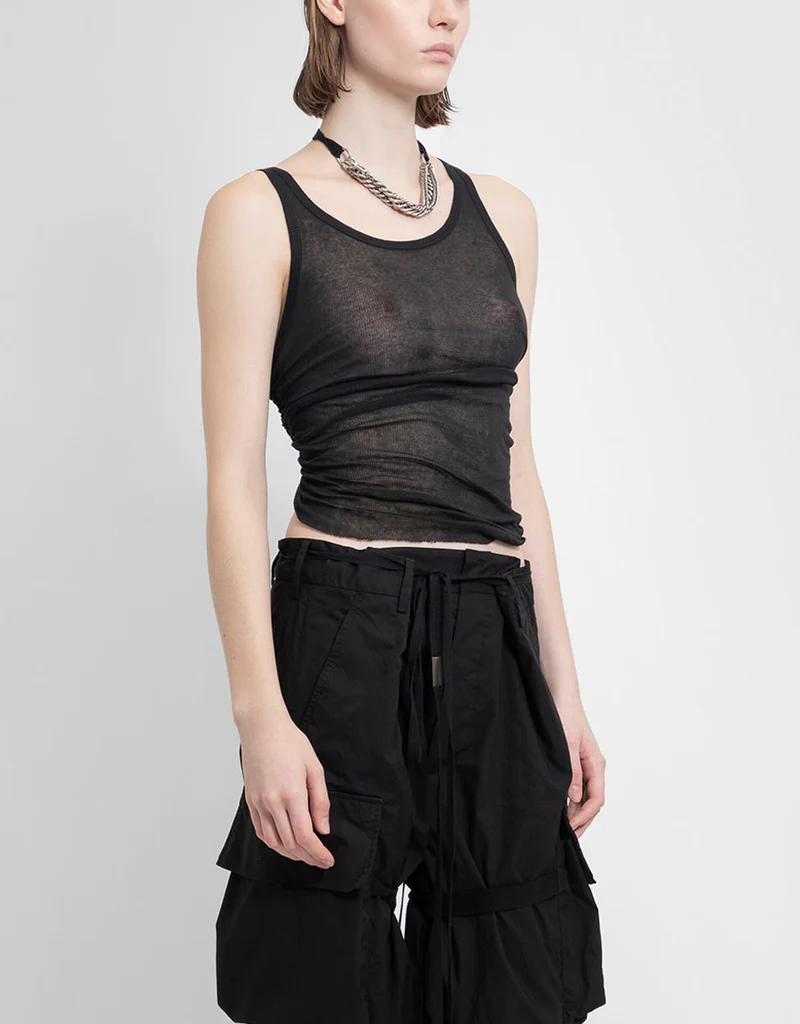 Mara Wrinkled Cropped Tank Top-3