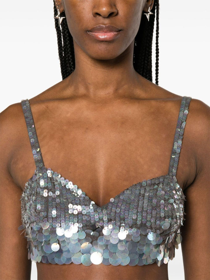 iridescent sequin cropped top-17