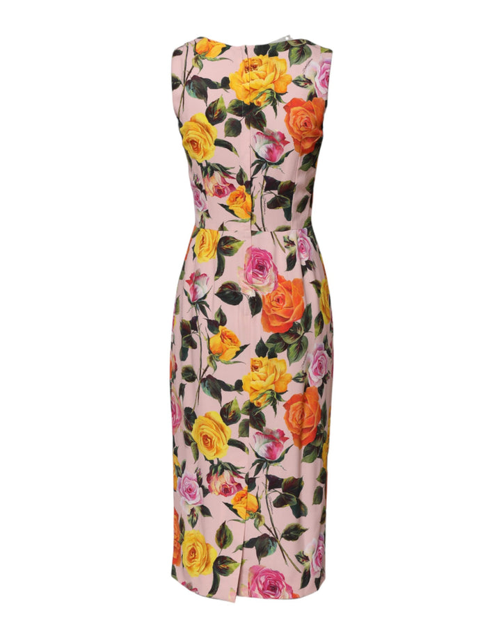 Multicolor Floral Knee Length Sheath Dress