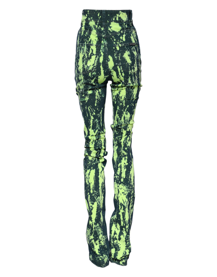 Green Color Splash High Waist Denim Jeans
