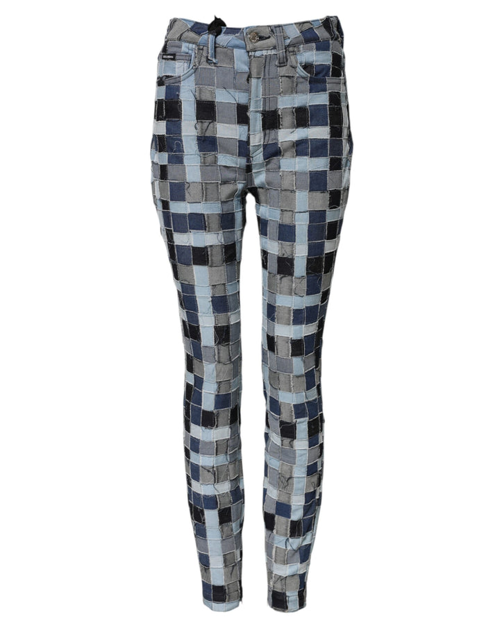 Multicolor Patchwork Skinny Denim Jeans