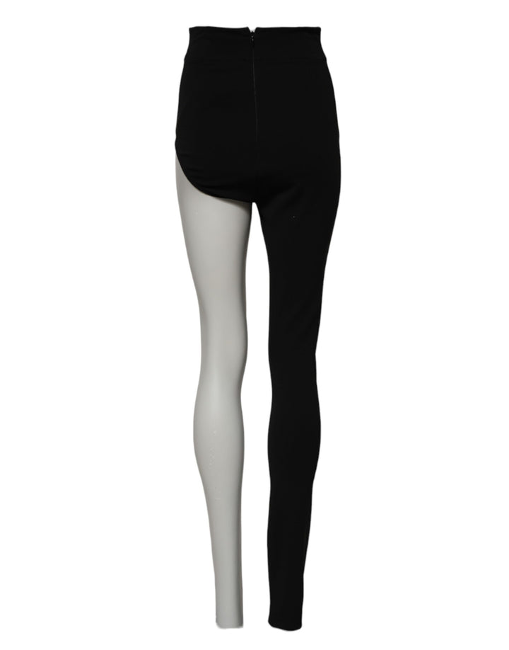 Black Wool High Waist Single Leg Pants