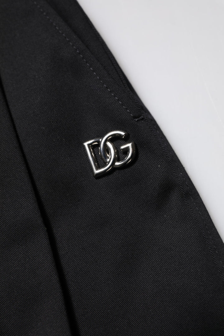 Black Cotton HighWaist Wide Leg Pants