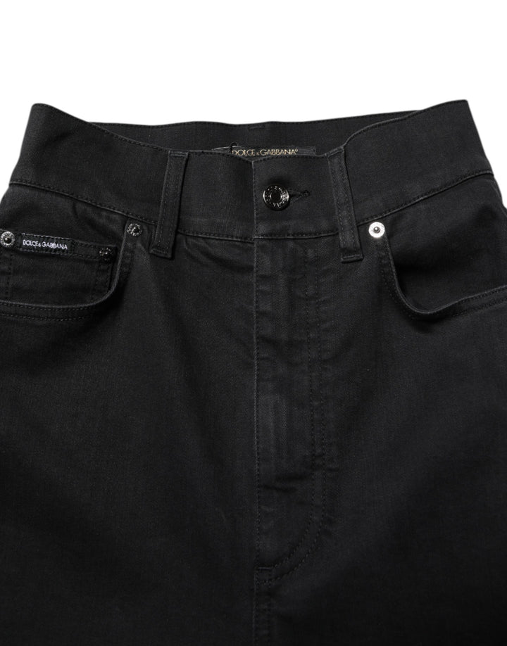 Dolce & Gabbana Black Cotton High Waist Skinny Denim Jeans
