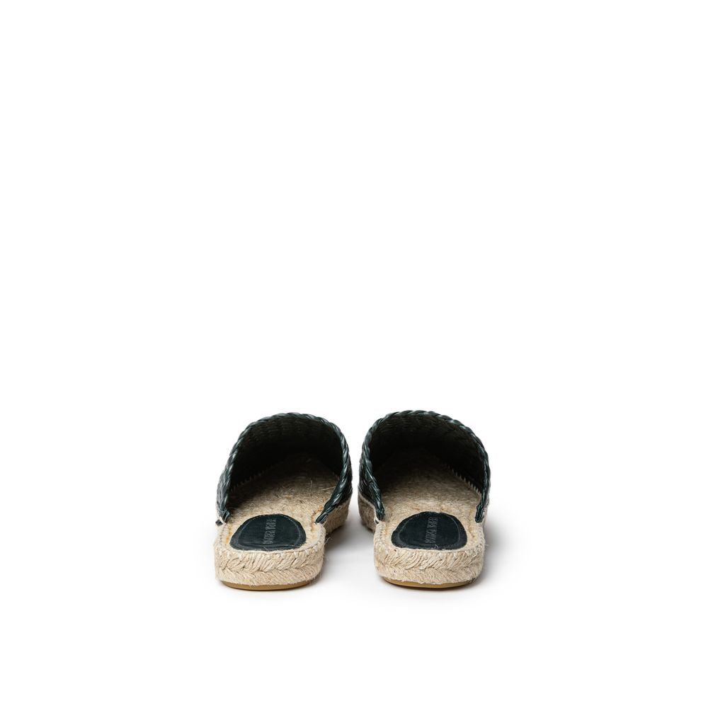 Green Leather Espadrille