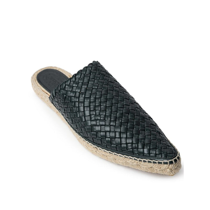 Green Leather Espadrille