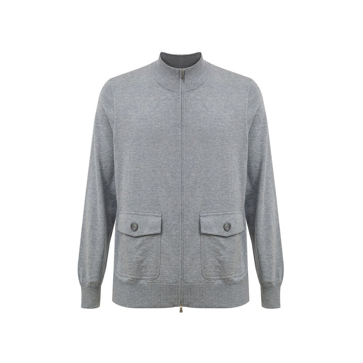 Gray Cotton Cardigan
