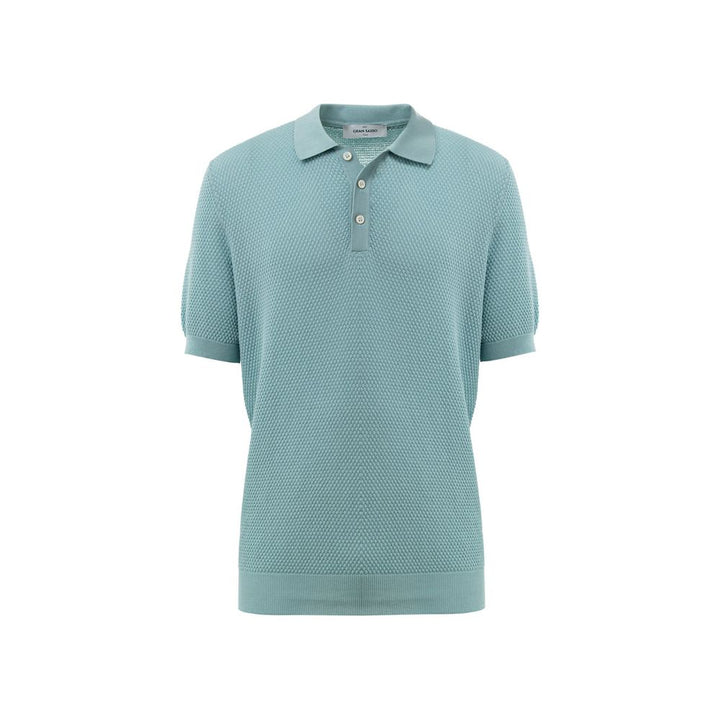 Blue Cotton Polo Shirt