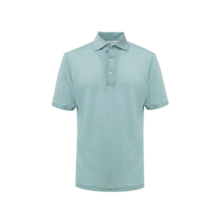 Blue Linen Polo Shirt