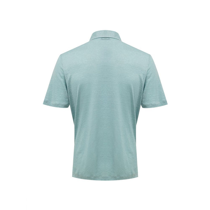 Blue Linen Polo Shirt